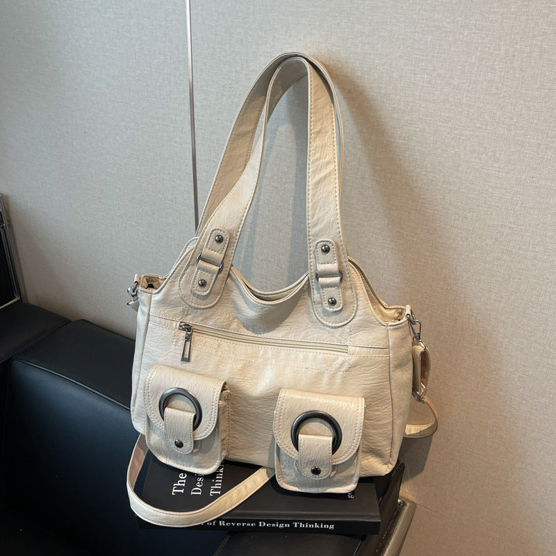 Women's Leather Vintage Sports Shoulder Bag