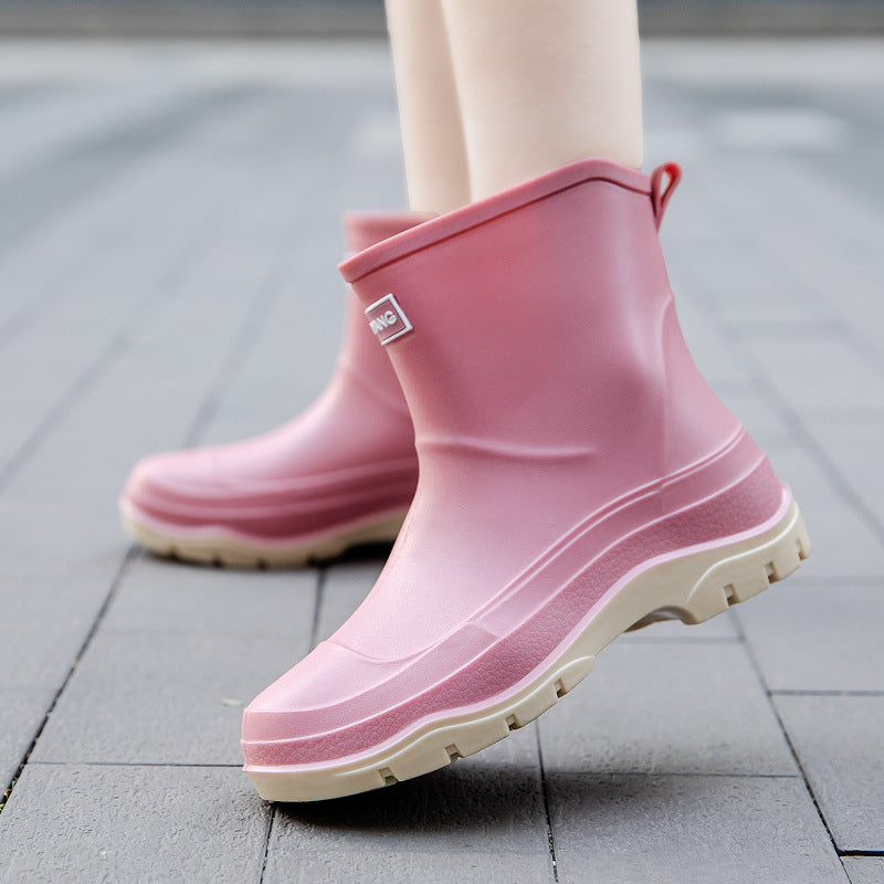 Female Short Non-slip Waterproof Rubber Shoes