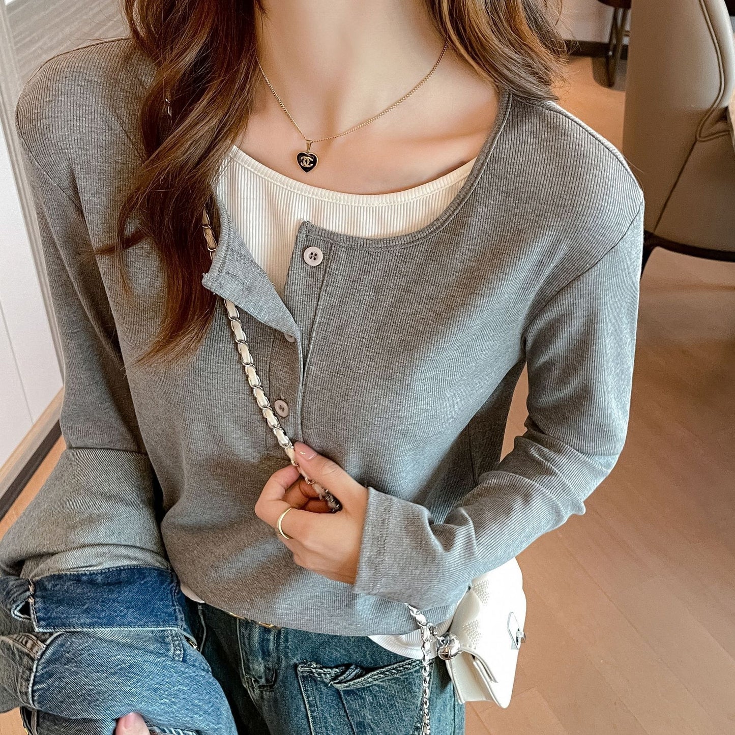 Women's Long-sleeved Top Loose Leisure All-matching Outer Wear