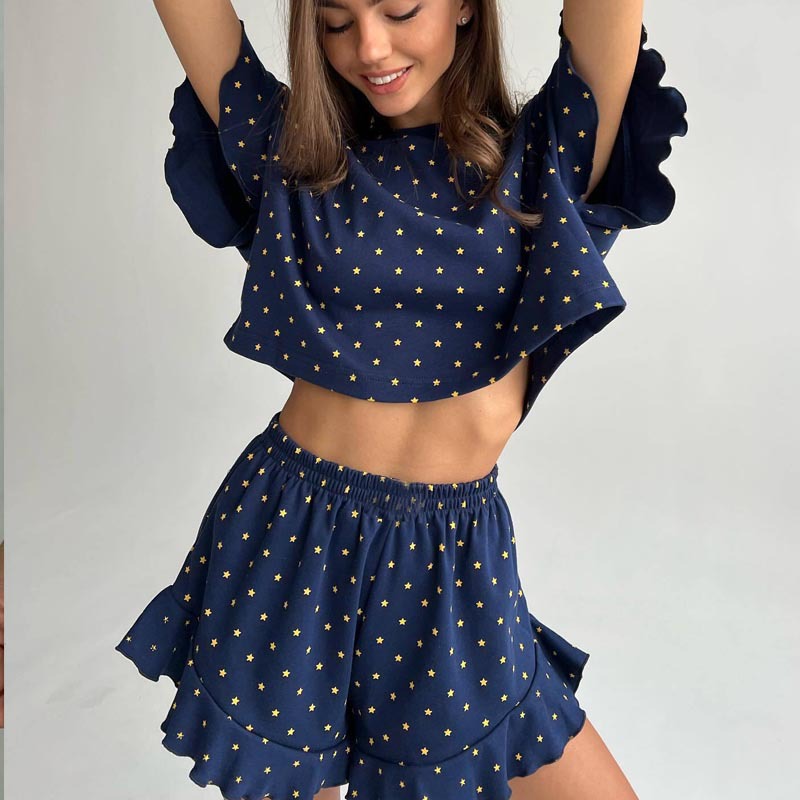 Women's Fashion Loose Star Short-Sleeve Set