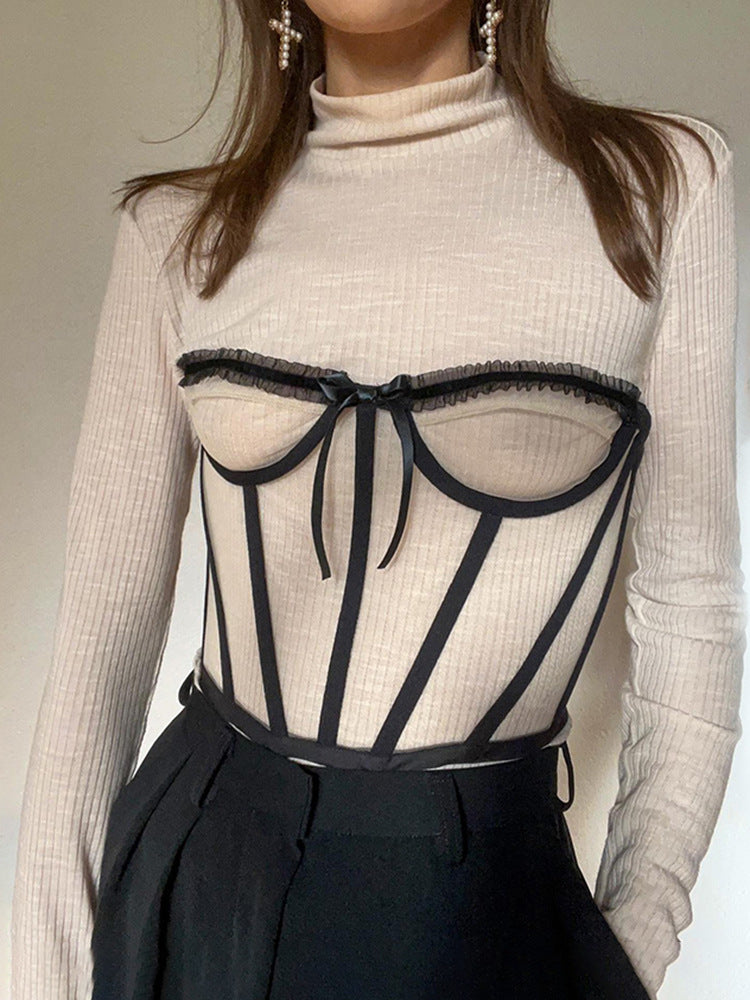 Lace Fishbone Corset Casual Versatile Adjustable Upper Ladies