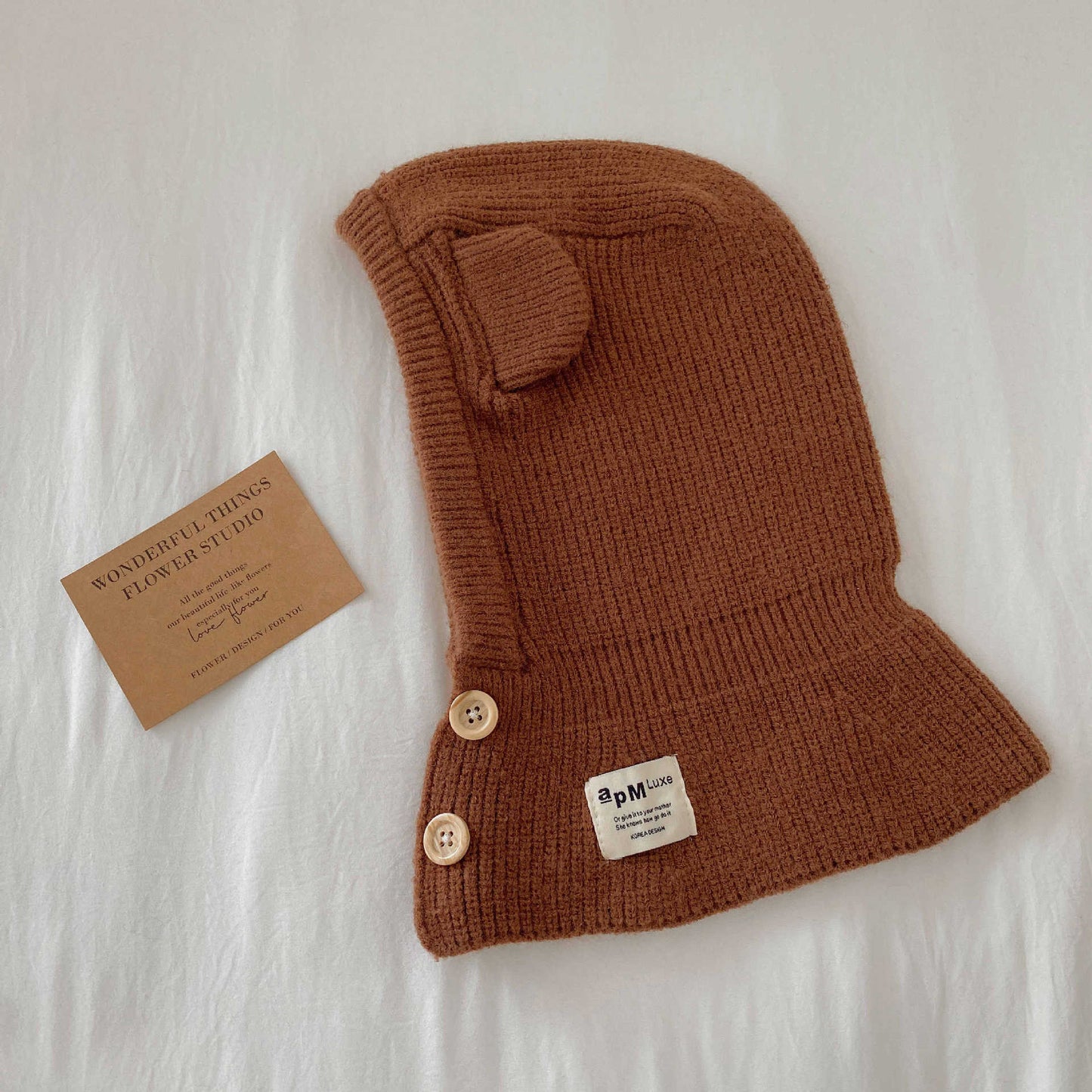Children's Hat Scarf Integrated Fashion Baby Shawl Woolen Cap