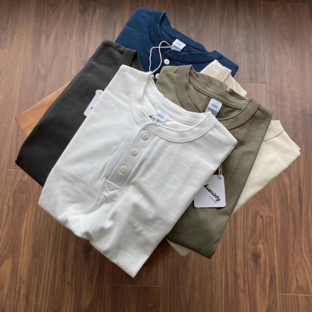 Men's Retro Simple All-match Solid Color Long Sleeve