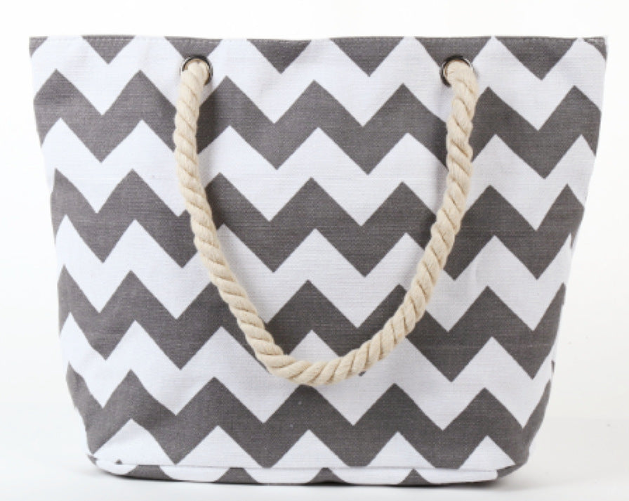 Versatile Navy Rope Sleek Canvas Shoulder Bag