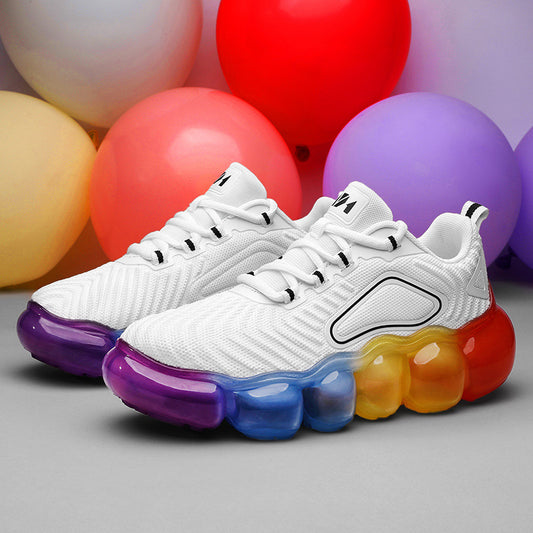 Jelly-Soled Platform Rainbow Casual Sneakers