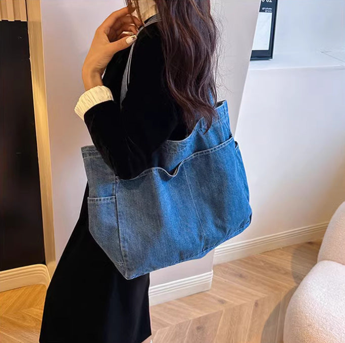 Denim Shoulder Bag Large Capacity Totes
