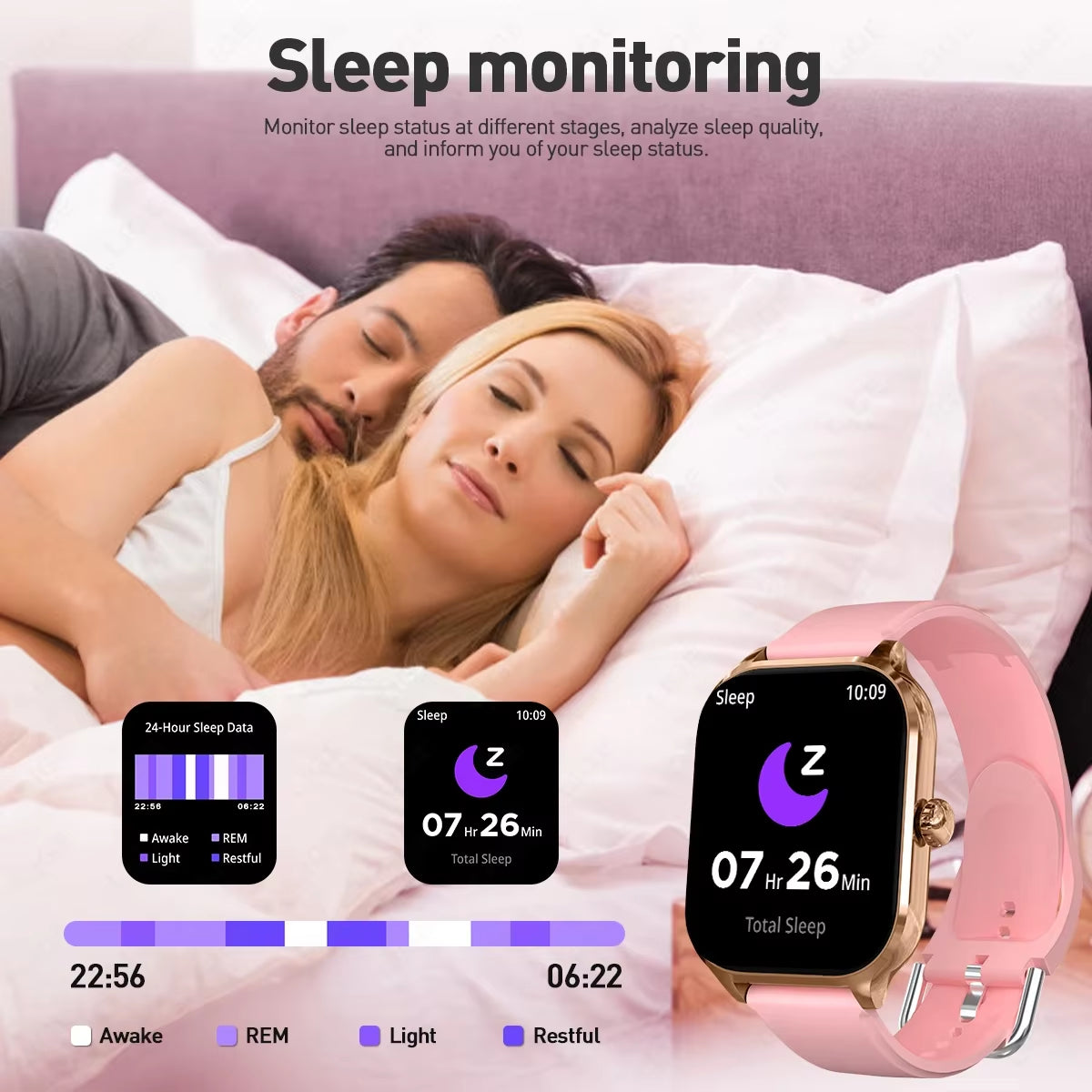 2025 New Fashion Smart Watch Heart Rate Monitor Sports Fitness Watch Waterproof Voice Calling Smart Watch for Huawei Xiaomi