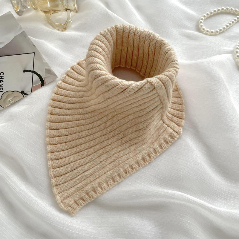 Knitting Bandana Versatile Pure Color Warm Keeping Neck Protector