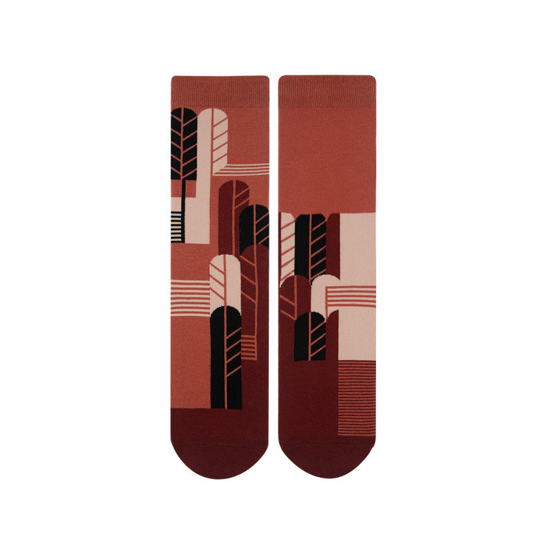 Houndstooth Pure Cotton Mid-calf Length Socks
