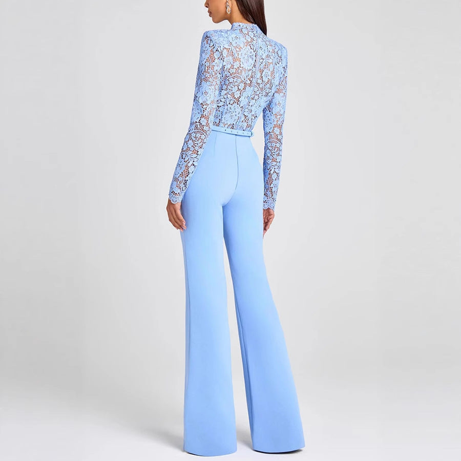 Jumpsuit til kvinder med lange kvaster og blonde