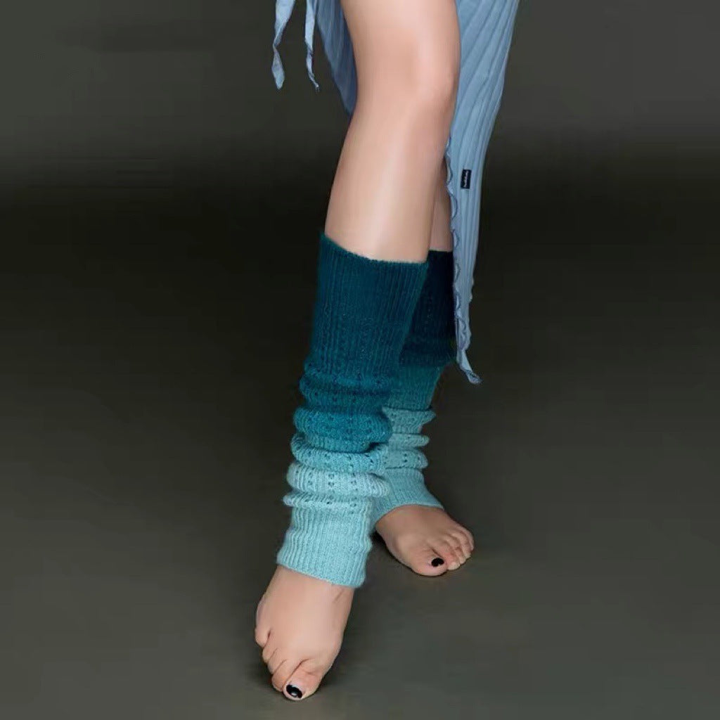 Gradient Color Socks Warm Irregular Loose
