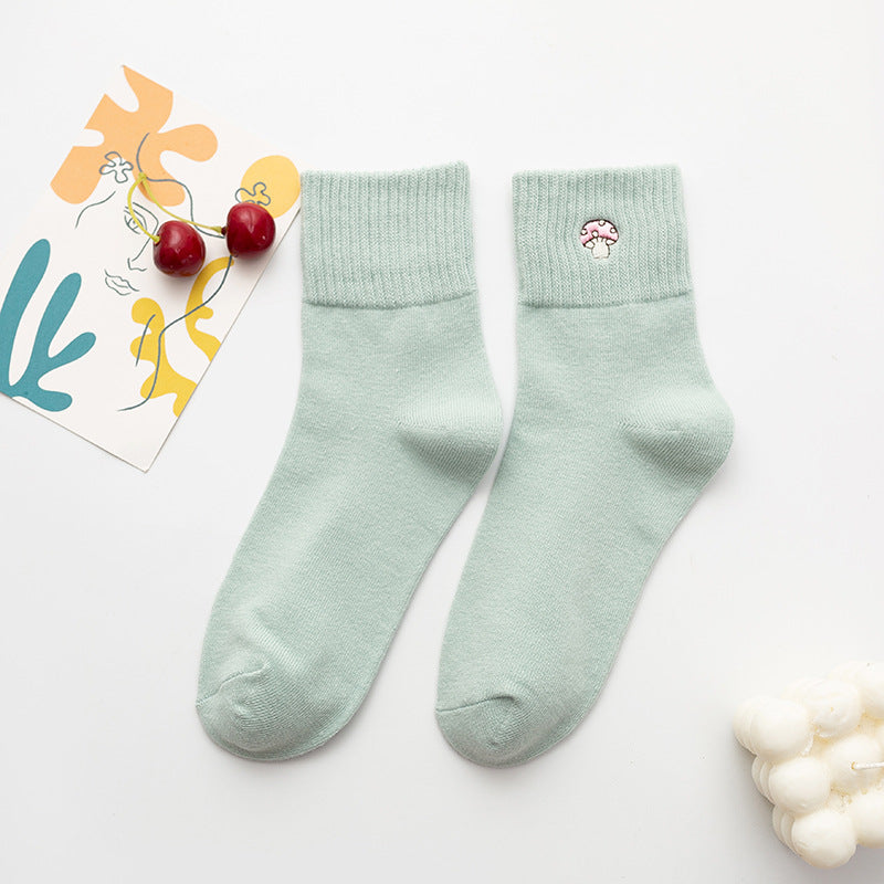 Women's Mid-calf Cartoon Mushroom Cute Cotton Socks