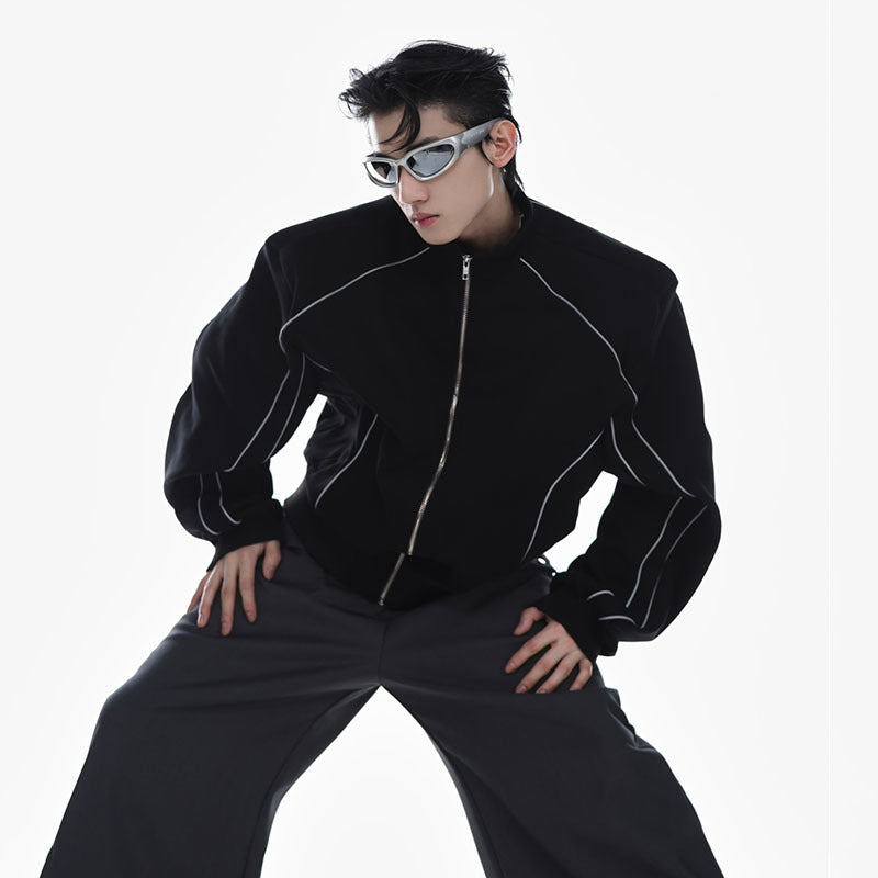 Stand-up Collar Short Casual Men's Top