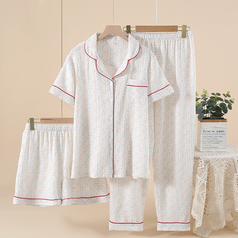 Women's Crepe Cotton Yarn Fashion Three-piece Set