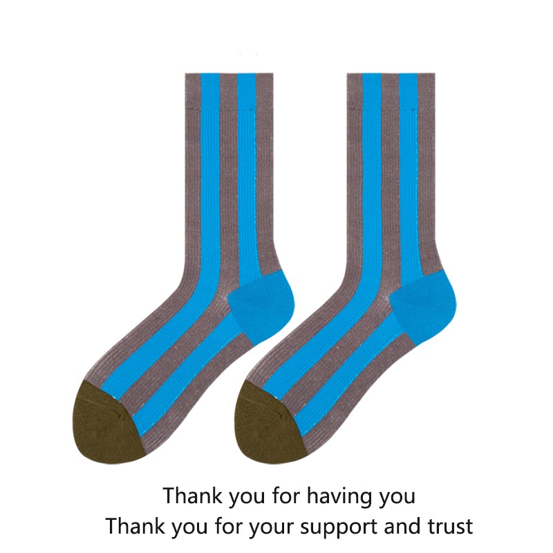Contrast Striped Socks With Dopamine Color