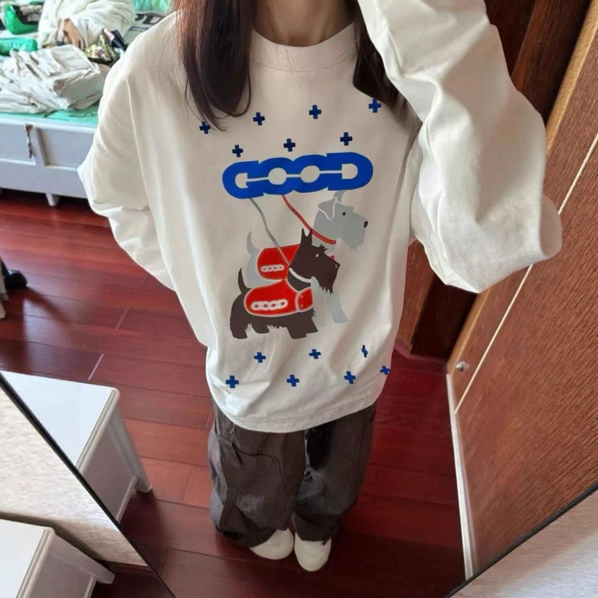 Women's Retro Plus-Size Long-Sleeve Top