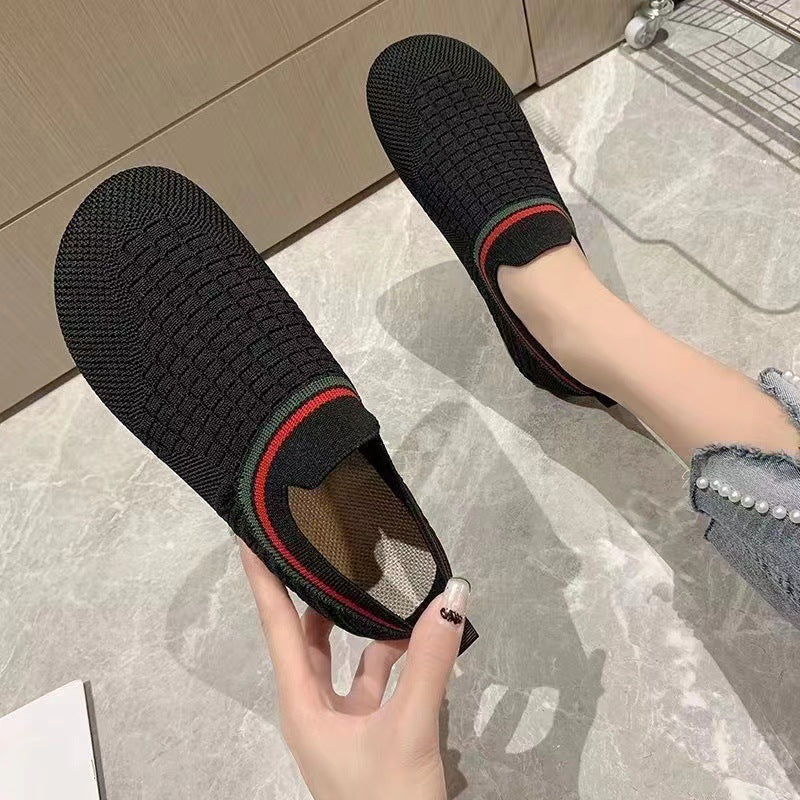 Flyknit-side Casual All-matching Comfortable Non-slip One Pedal Shoes