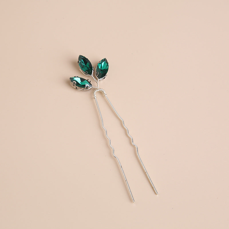 European And American Green Crystal Hair Accessories