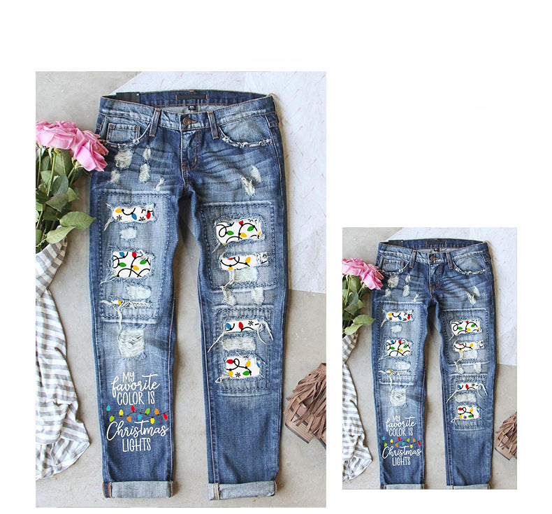 Fashionable Torn Button Pleated Pants For Women