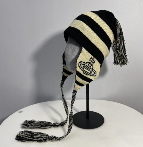 Women's Spaceship Pattern Jacquard Knitted Leifeng Hat