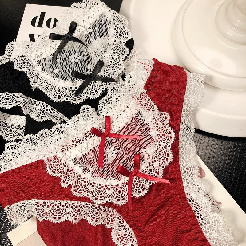 Lace Edge Hollow Mesh Temptation Briefs