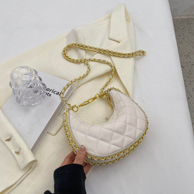 Popular Texture Chain Crossbody Bag