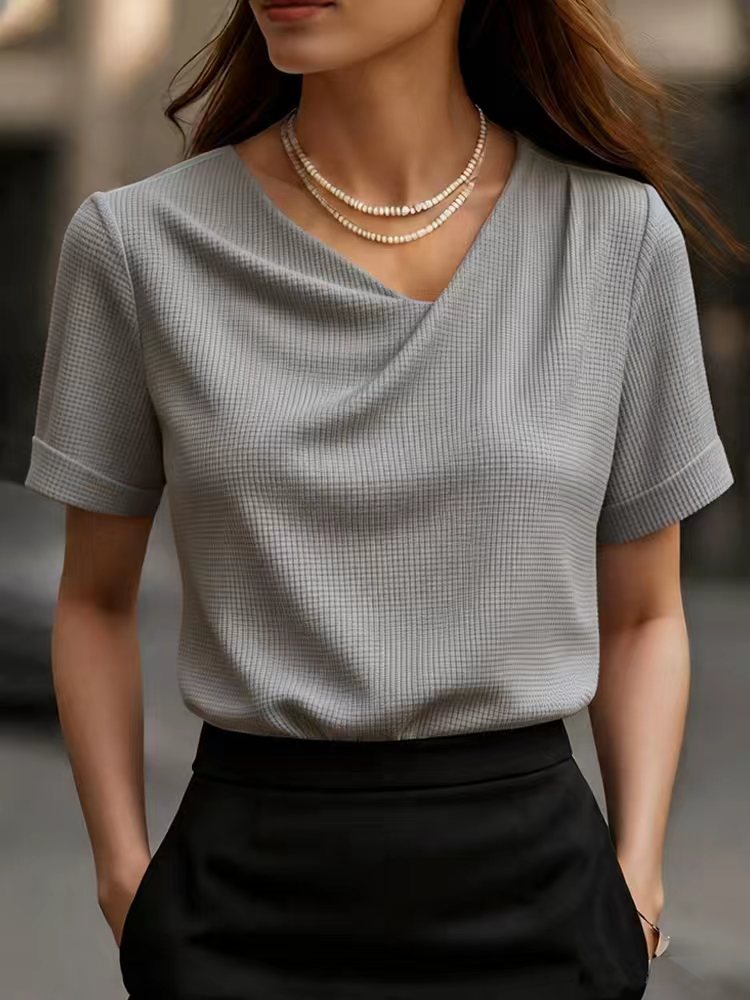 Stylish And Minimalist Womens Short Sleeve Top