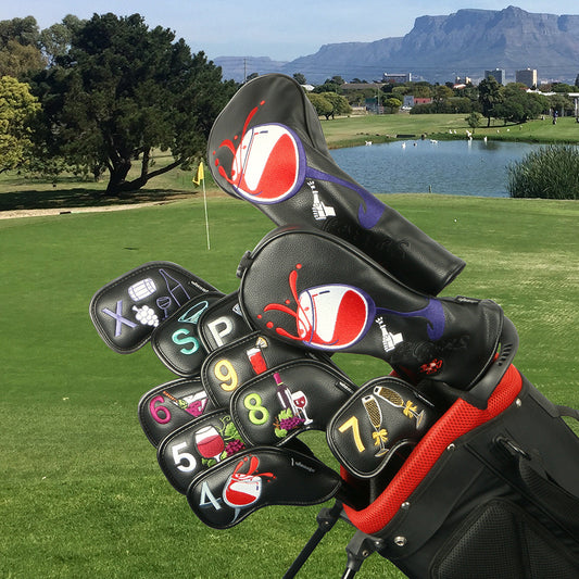 Golf Jernstang Hylster Bold Arm Kasket Vinglas Mønster High-end Pu Stanghoved Beskyttende Cover