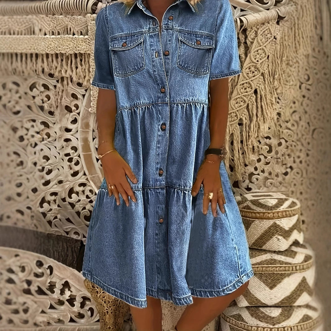 Womens Denim Loose And Elegant Dress