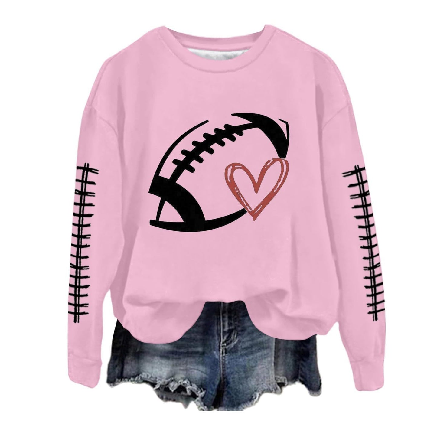 Dame Sweatshirt Baseball Uniform Trykt Langærmet Trøje Sweatshirt