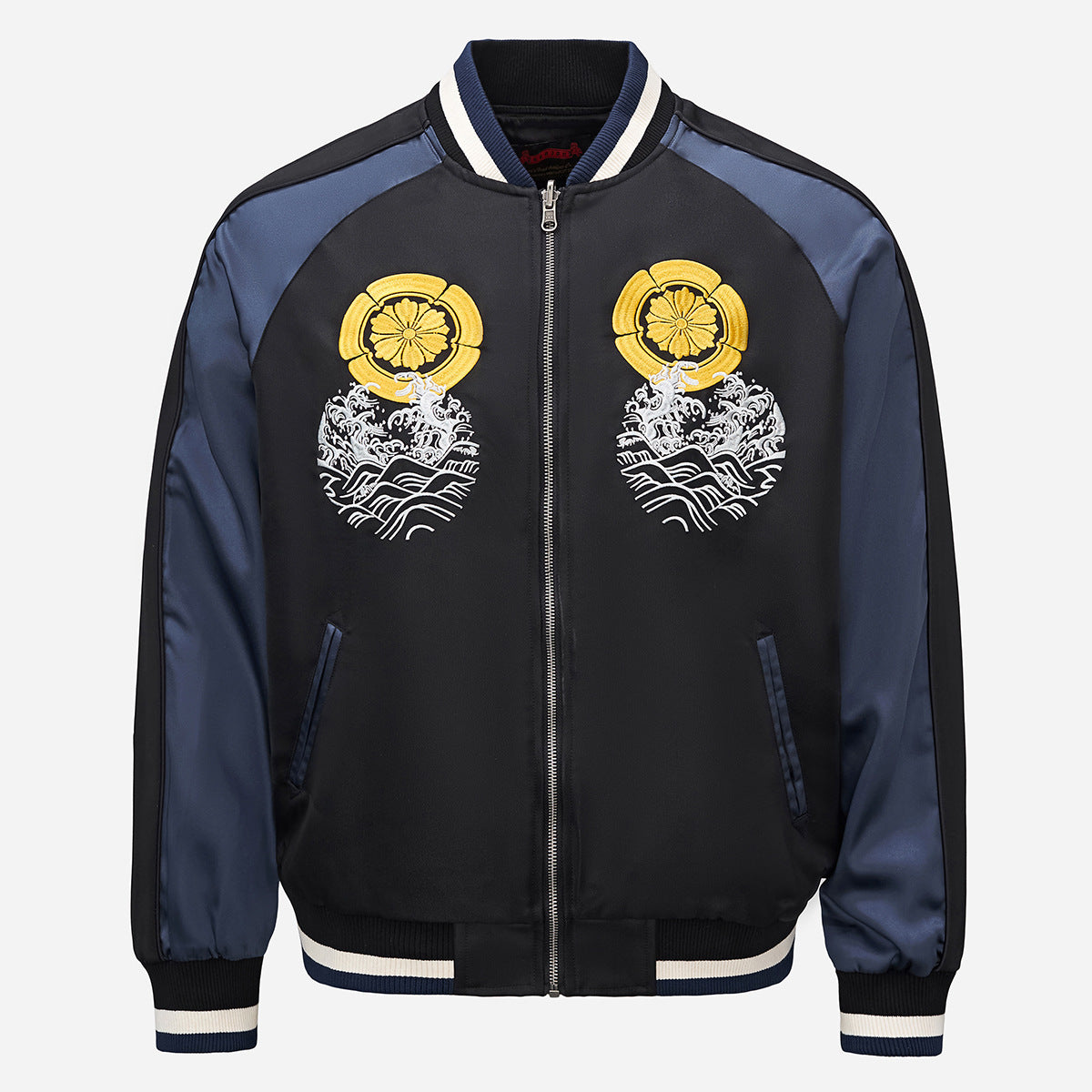 Heavy Duty Embroidered Koi Fish Leaping Over The Dragon Gate Jacket