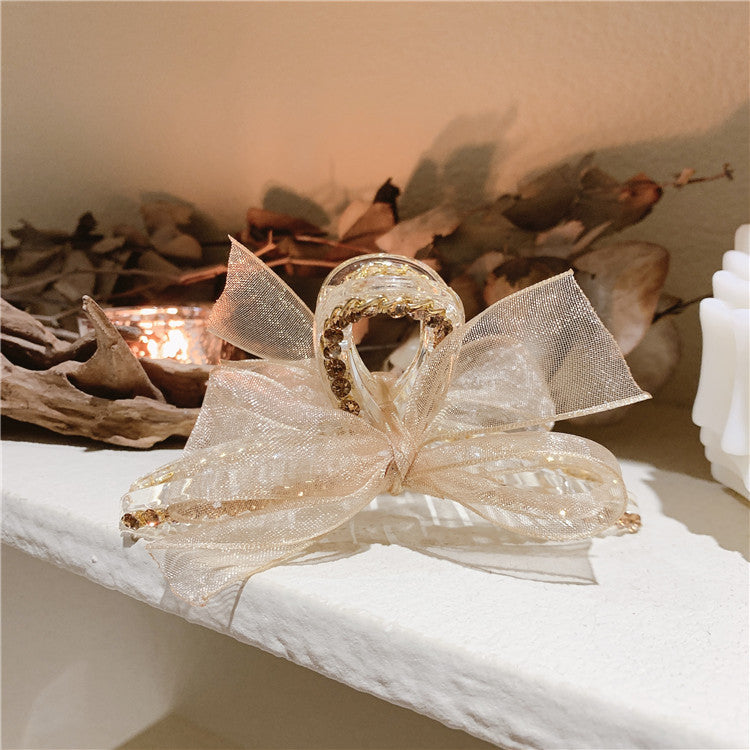 Premium Net Yarn Bow Hairpin Female Small Group Hair