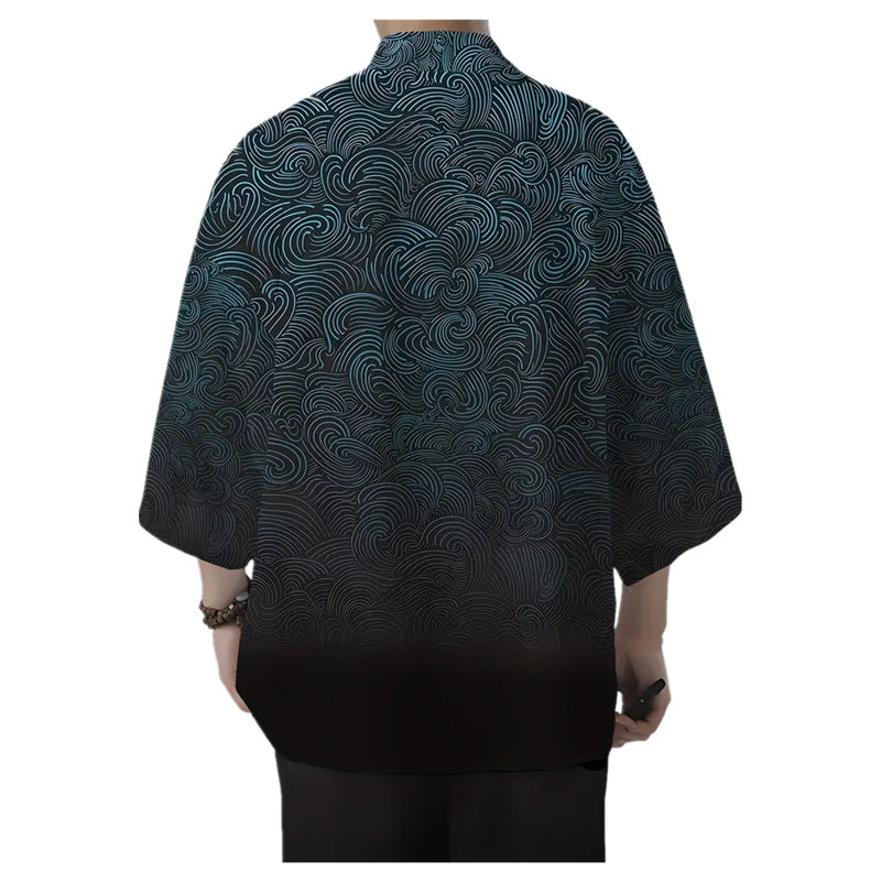 Men's All-match Loose 3D Printed Coat Cardigan