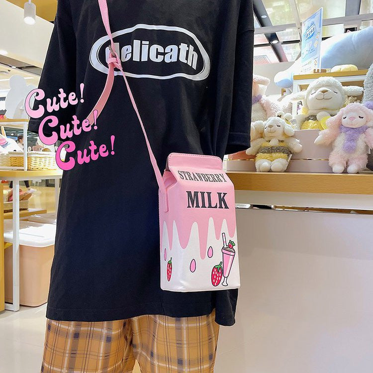 Women's Fashion Creative Strawberry Lemon Pattern Shoulder Crossbody Bag