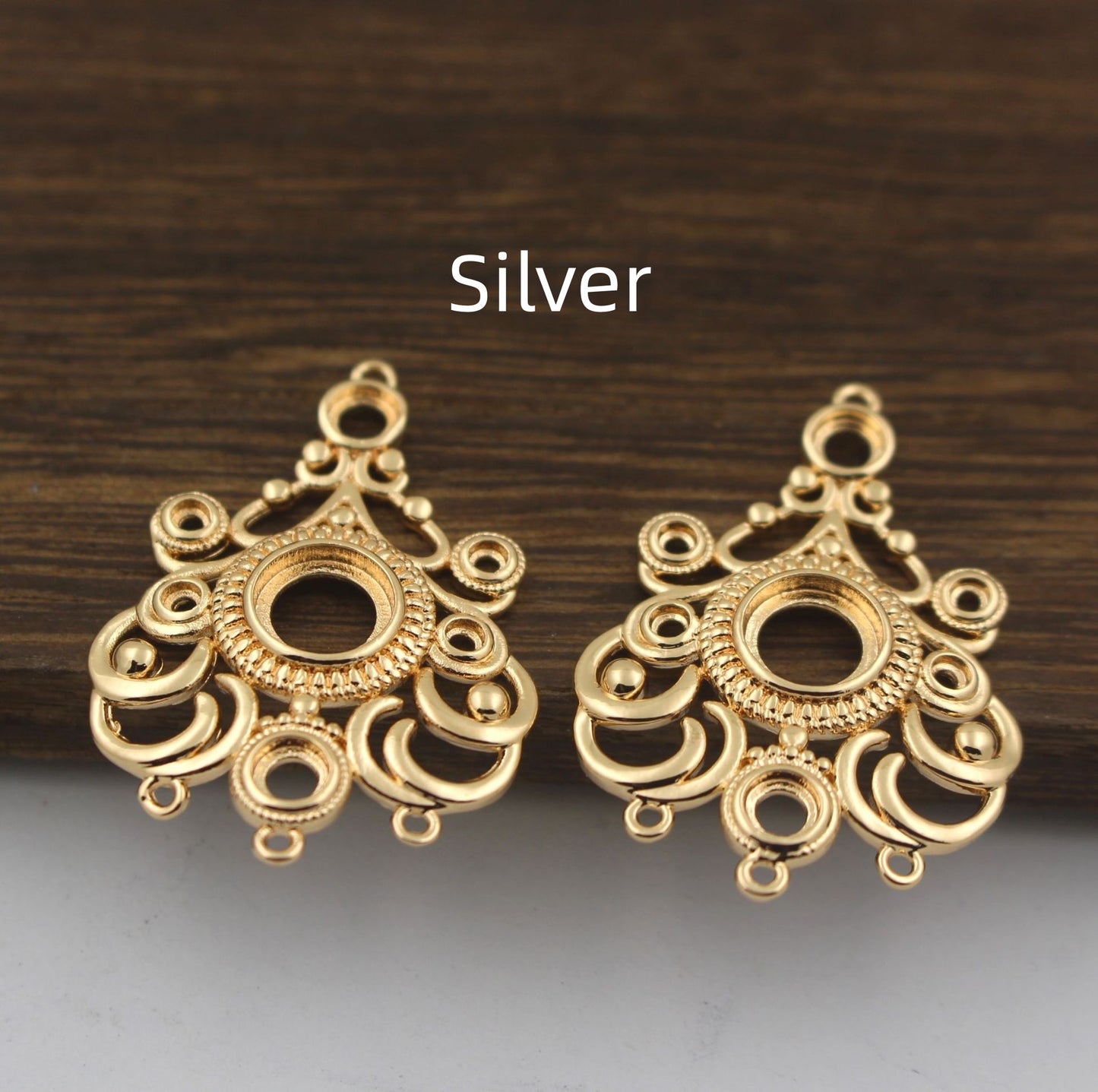 Cast Copper Color Retaining Gold Hollow Pendant