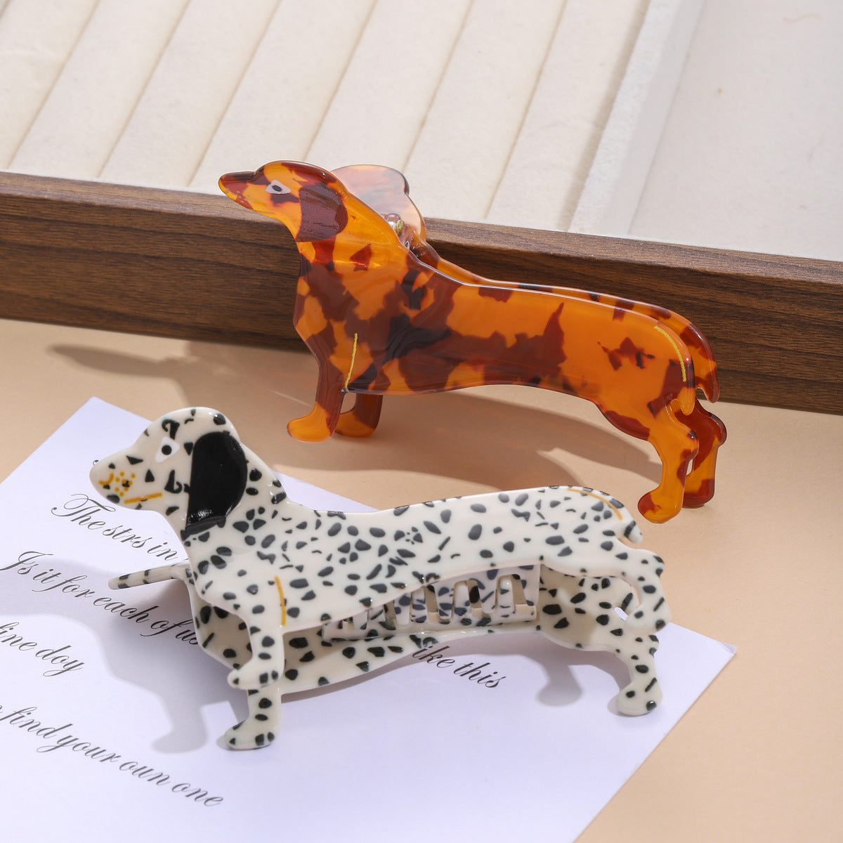 Dachshund Acrylic Hair Clip Shark Clip
