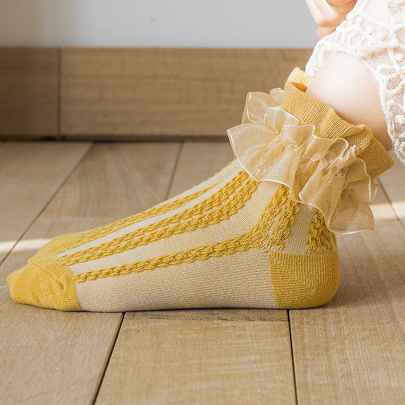 Spring And Autumn Thin Winter Girl Princess White Dance Dance Baby Socks