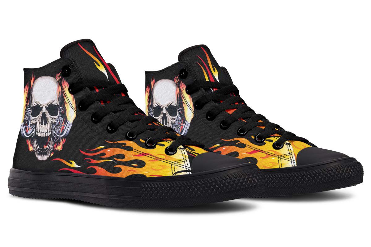 Men's And Women's Fashion Color Printing High-top Canvas Shoes