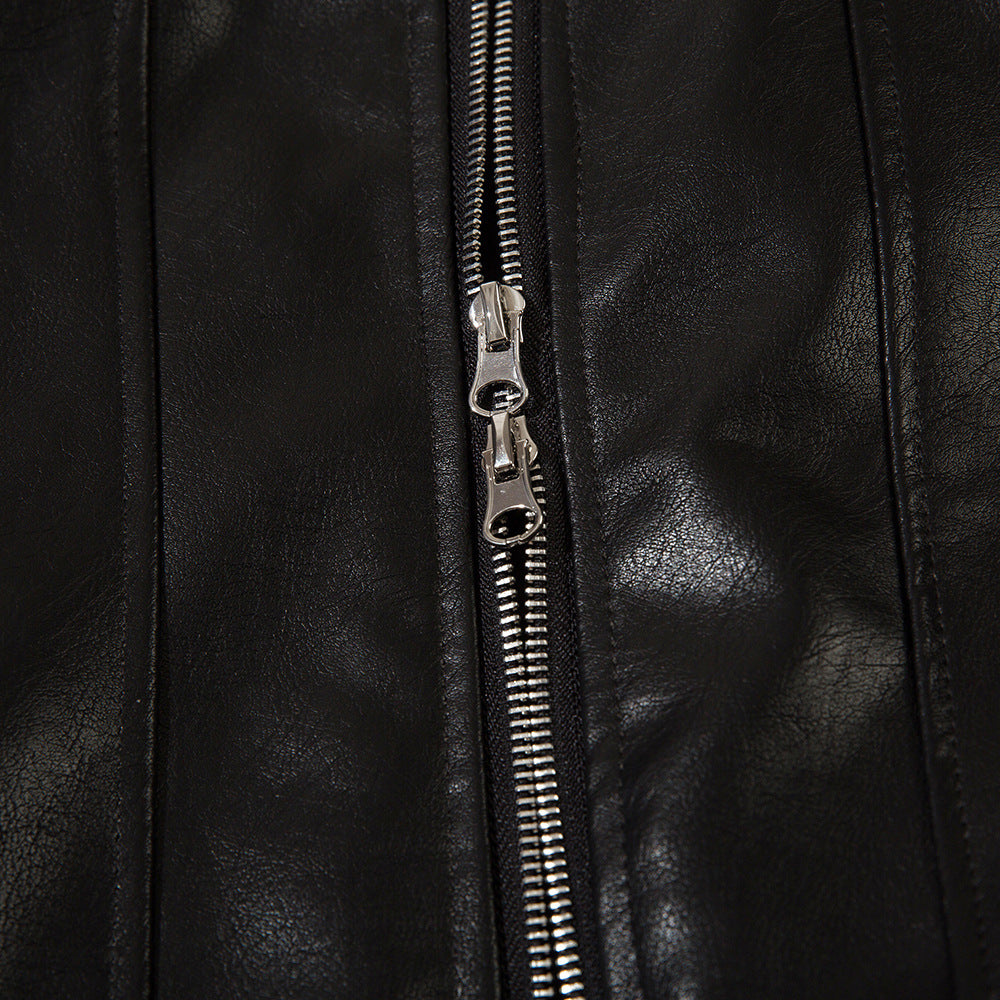 Men's Fashion PU Leather Motorcycle Jacket