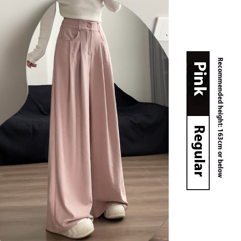 Suit Pants Women's High Waist Baggy Straight Trousers