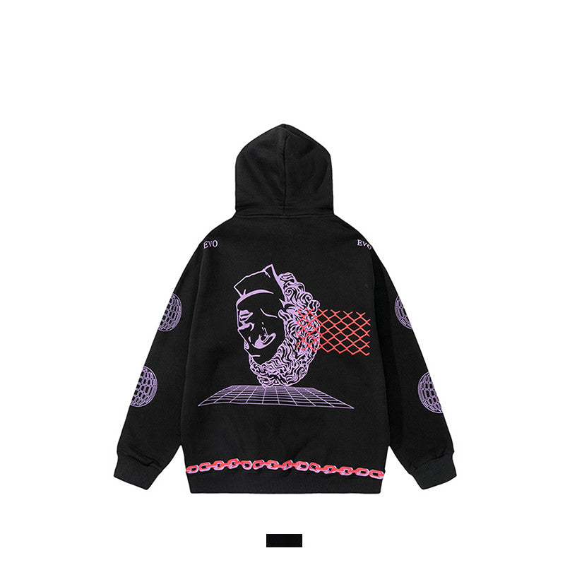 Niche Flame Print Hoodie