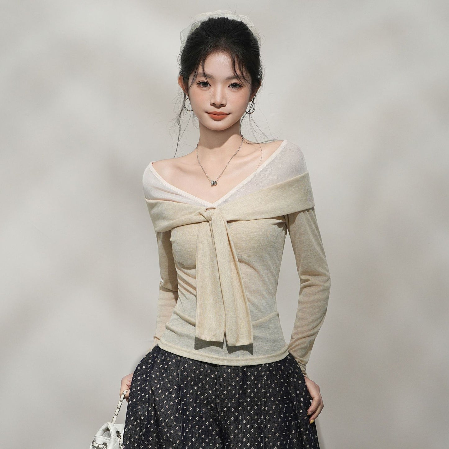 Fashion Slim Fit Stitching Long Sleeve T-shirt Women