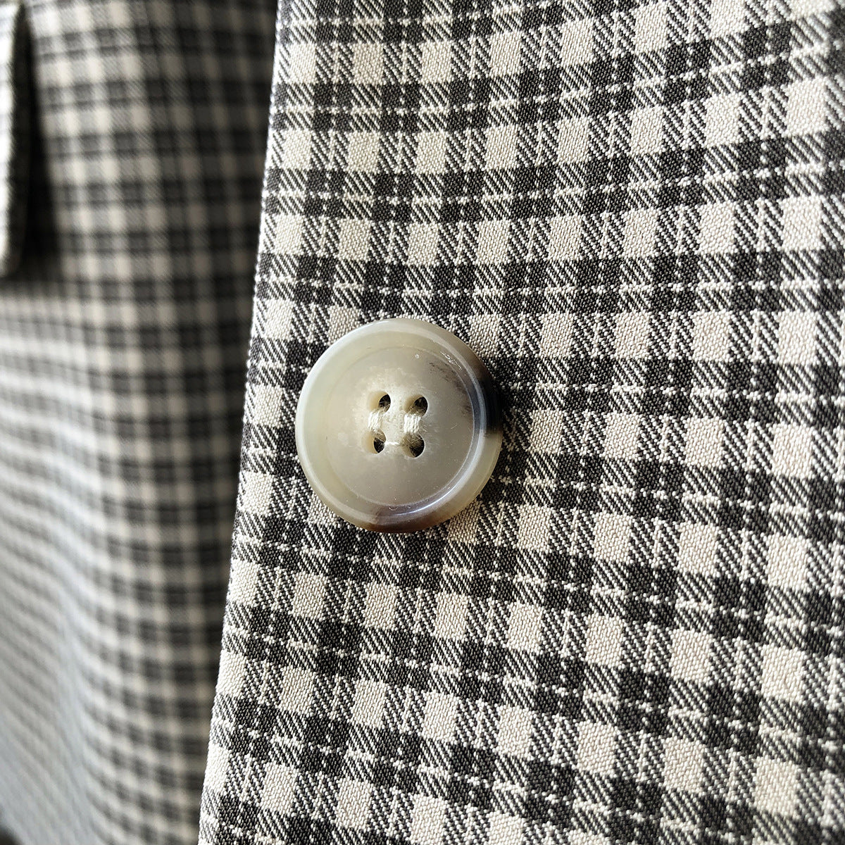 Retro Loose Mid-length Plaid Suit Top