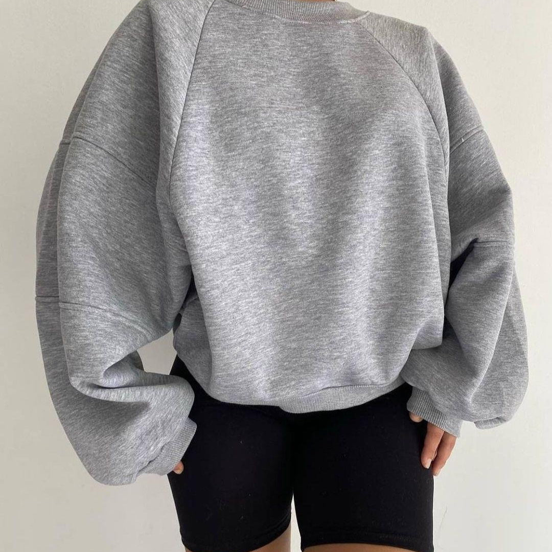 Ny rundhalset strikket langærmet ren sweater til kvinder