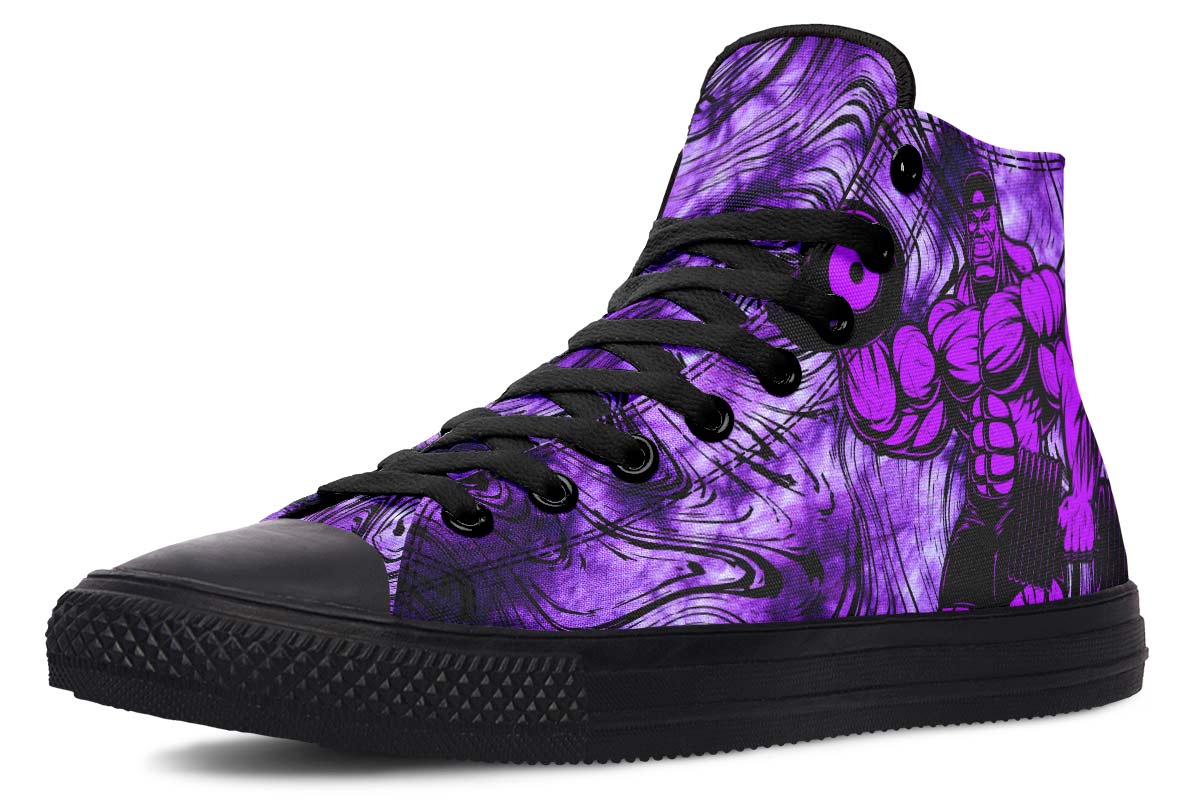 Men's And Women's Fashion Color Printing High-top Canvas Shoes