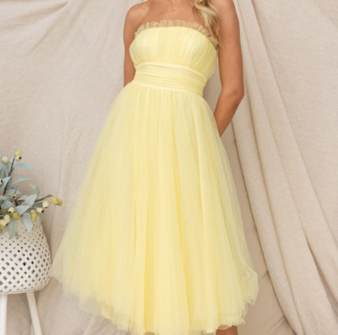 Tube Top Mesh Dress For Women