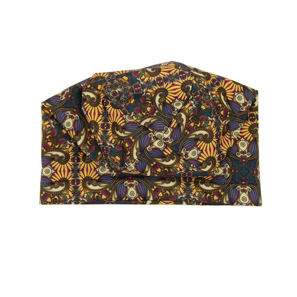 Elastic Cotton Printed Double-layer Lining Satin Nightcap