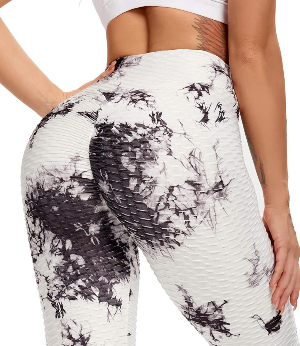 Tie-dye Jacquard Bubble Yogabukser til damer