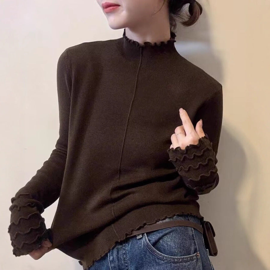 Semi-high Neck Long Sleeve Base Shirt
