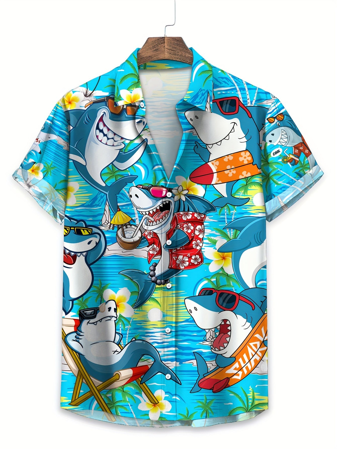 Printing Fashion New Flower Men's Short Sleeve Shirt